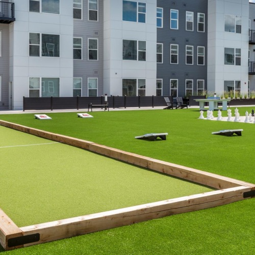 an activity field on a large lawn